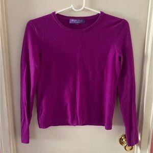Ralph Lauren Purple Label Made in Italy Vibrant Purple Cashmere Sweater